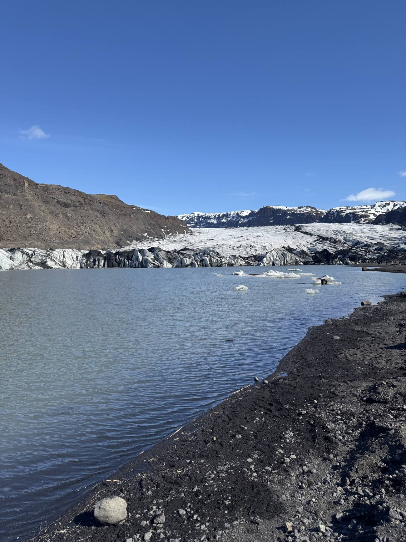 The Solheimajokull glacier tongue on Iceland's South Coast, where the guided glacier walk sets out